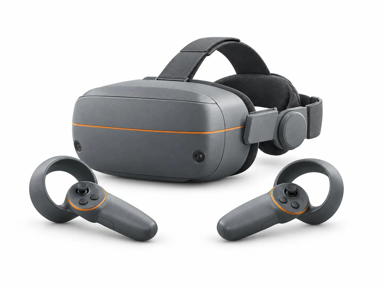 Ilustracja: gogle VR z dwoma kontrolerami